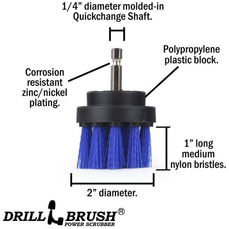 Drillbrush Pool - Swimming Pool - Pool Accessories - Pool Cleaner - Pool Brush 2in-S-B-QC-DB